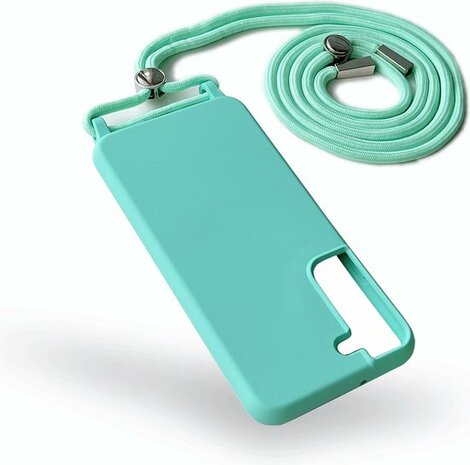 Samsung S22 Turquoise - TPU Back Cover met Koord