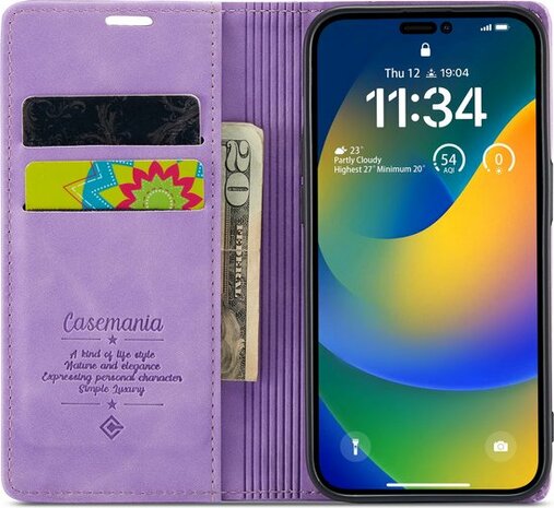 iPhone 14 Pro Bright Lila - Book Case
