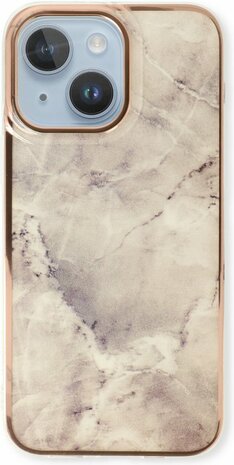 iPhone 14 Plus - Marmer Back Cover - Steen