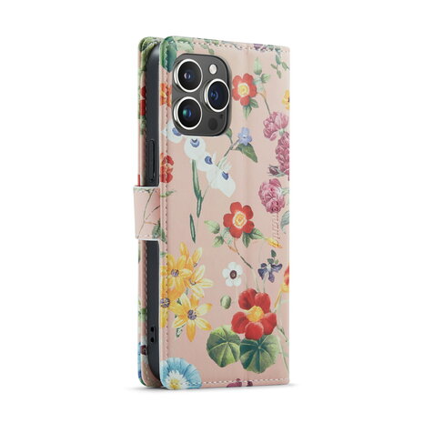iPhone 14 Pro met Bloemen Print - Book Case