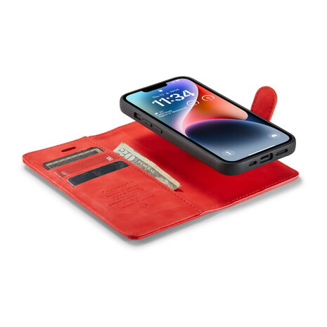 iPhone 15 Plus Crimson Red - 2 in 1 Book Case