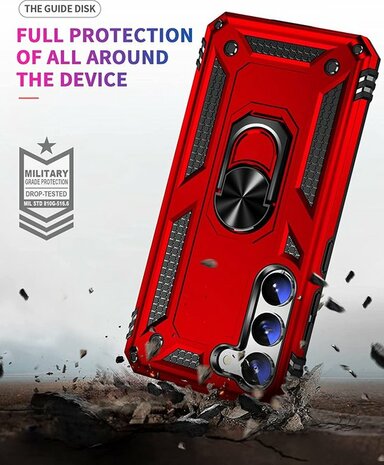Samsung S23 Plus Rood - Armor met Kickstand Ring