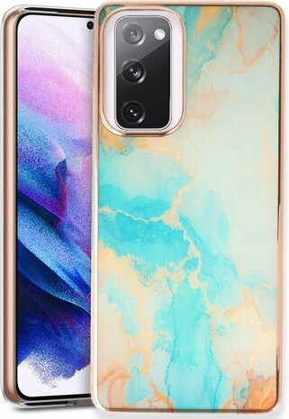 Samsung S20 FE - Marmer Back Cover - Aqua