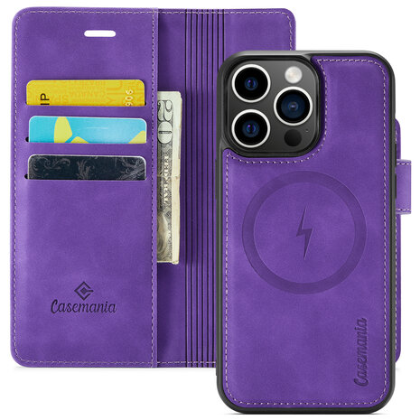 iPhone 15 Plus Deep Purple - 2 in 1 MagSafe Book Case