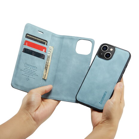 iPhone 15 Plus Aqua Blue - 2 in 1 Book Case