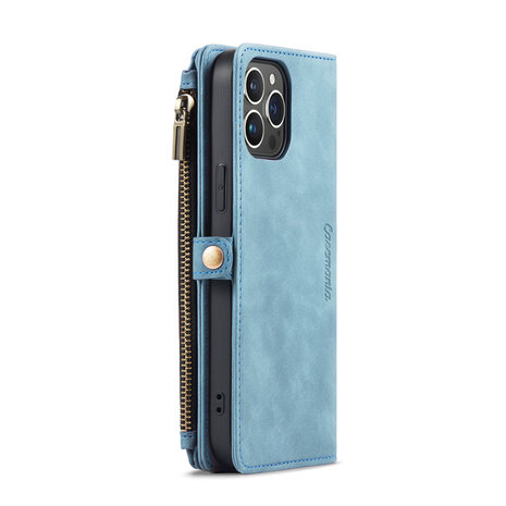 iPhone 15 Plus Aqua Blue - MagSafe Book Case met Rits