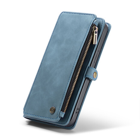 iPhone 15 Plus Aqua Blue - MagSafe Book Case met Rits
