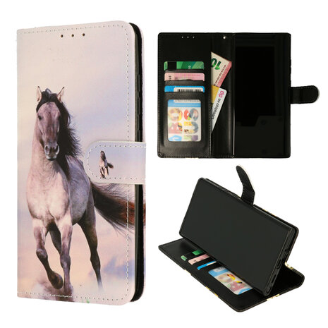 Samsung S22 Plus met Paard Print  - Book Case