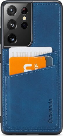 Samsung S21 Ultra - Back Cover met Kaarthouder - Navy Blue
