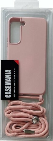 Samsung S22 Roze - TPU Back Cover met Koord