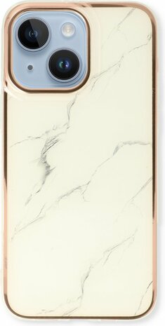 iPhone 14 Plus - Marmer Back Cover - Wit