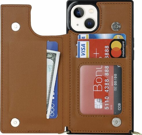 iPhone 14 Bruin - Back Cover met Koord