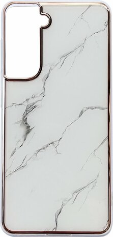 Samsung S22 Plus - Marmer Back Cover - Wit