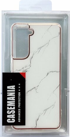Samsung S22 Plus - Marmer Back Cover - Wit