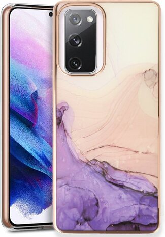 Samsung S20 FE - Marmer Back Cover - Paars