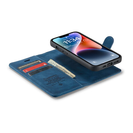 iPhone 15 Plus Navy Blue- 2 in 1 Book Case