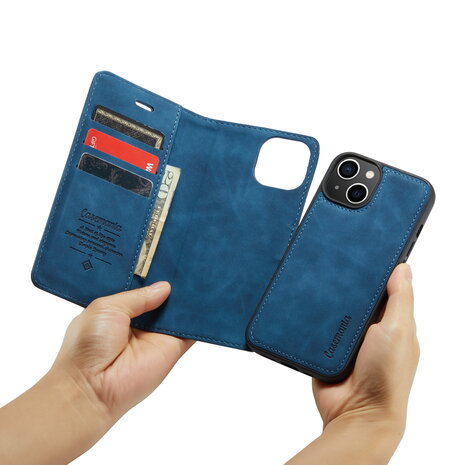 iPhone 15 Plus Navy Blue- 2 in 1 Book Case