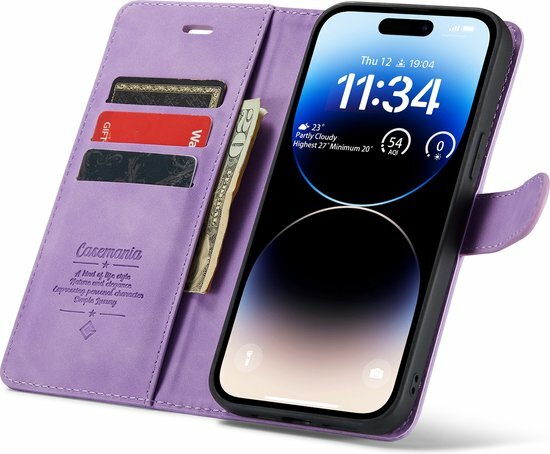 iPhone 14 Pro Bright Lila - 2 in 1 Book Case