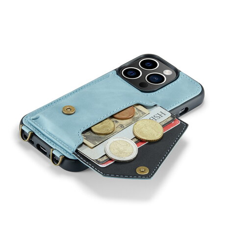iPhone 14 Pro Aqua Blue - Back Cover met Koord