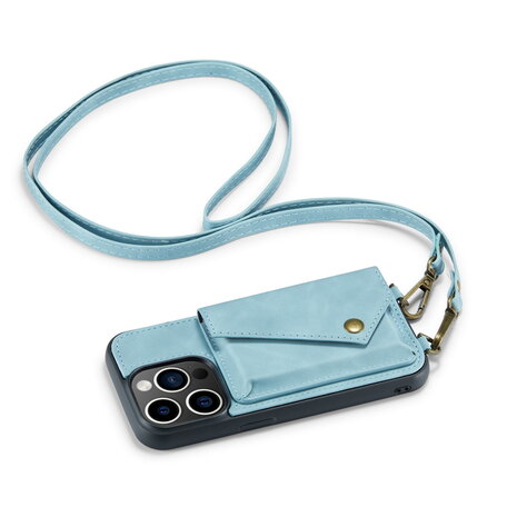 iPhone 14 Pro Aqua Blue - Back Cover met Koord