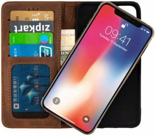 iPhone 11 Pro Max Bruin - Lederen Book Case