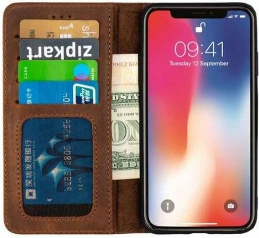 iPhone 11 Pro Max Bruin - Lederen Book Case