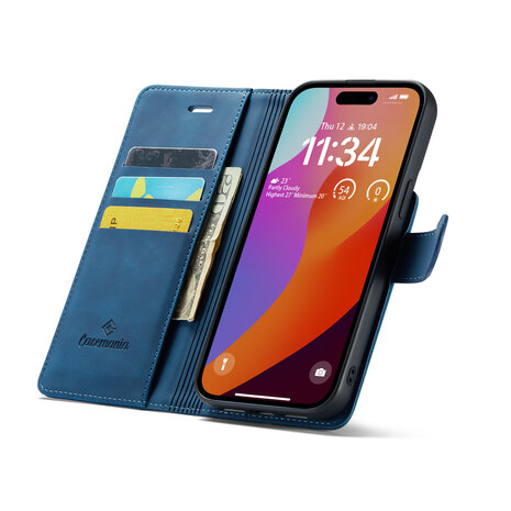 iPhone 15 Plus Navy Blue- 2 in 1 MagSafe Book Case