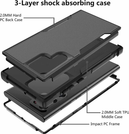 Samsung S22 Ultra Zwart - Heavy Duty Armor