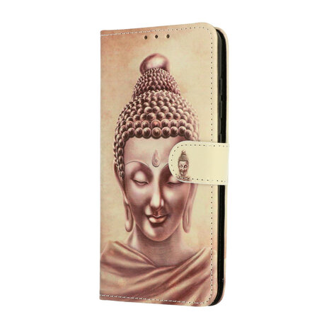 Samsung S22 met Buddha Goud Print  - Book Case