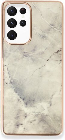 Samsung S23 Ultra - Marmer Back Cover - Steen