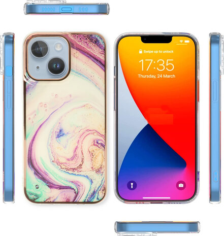 iPhone 15 Plus - Marmer Back Cover - Twister