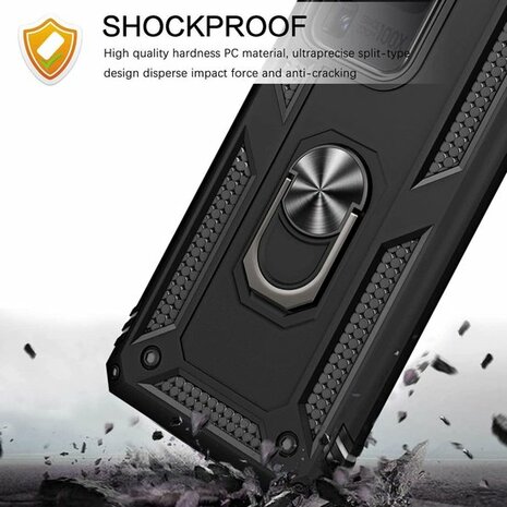 Samsung S20 Ultra - Armor met Kickstand Ring - Zwart