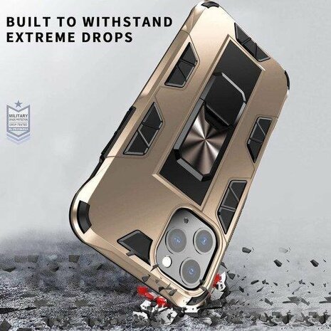 iPhone 12 Pro Max Goud - Magnetic Kickstand Armor Case