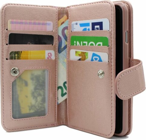 Samsung S9 - HQ Book Case met Extra Vakken - Ros&eacute;goud
