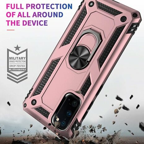 Samsung S20 - Armor met Kickstand Ring - Ros&eacute;goud