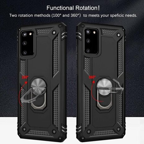 Samsung S20 - Armor met Kickstand Ring - Zwart