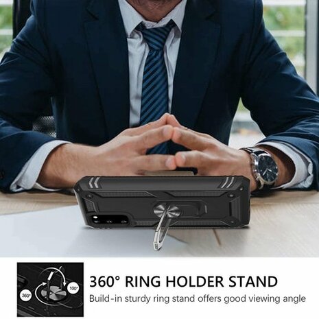 Samsung S20 - Armor met Kickstand Ring - Zwart
