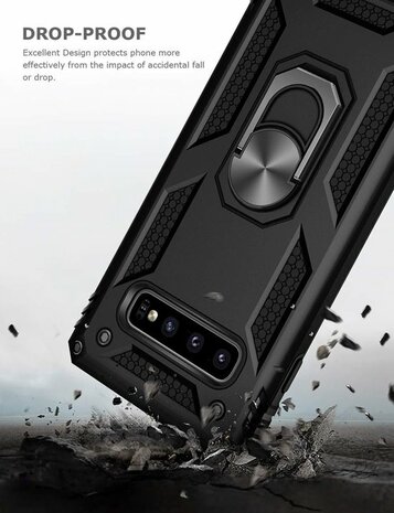 Samsung S10 Plus - Armor met Kickstand Ring - Goud