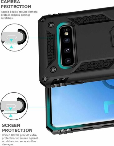 Samsung S10 Plus - Armor met Kickstand Ring - Goud