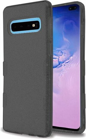 Samsung S10 Plus - Glitter Back Cover - Zwart