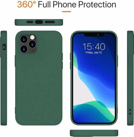 iPhone 12 Pro Max - Siliconen Back Cover - Groen
