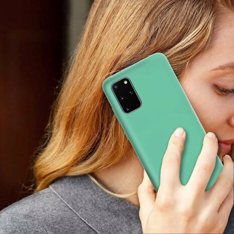 Samsung S20 Plus - Siliconen Back Cover - Groen