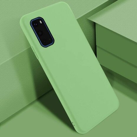 Samsung S20 - Siliconen Back Cover - Groen