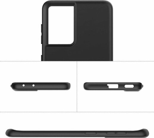 Samsung S21 Ultra - Siliconen Back Cover - Zwart