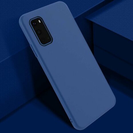 Samsung S20 - Siliconen Back Cover - Donker Blauw