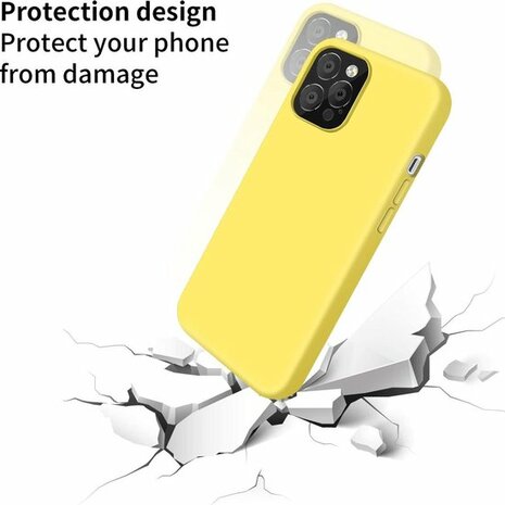 iPhone 12 Pro Max - Siliconen Back Cover - Geel
