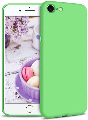 iPhone SE (2020) - Siliconen Back Cover - Licht Groen
