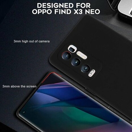 Find X3 Neo 5G - Siliconen Back Cover - Zwart