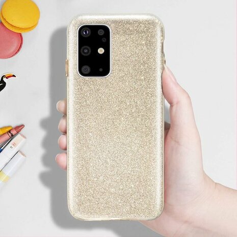 Samsung S20 Plus - Siliconen - Glitter Back Cover - Goud