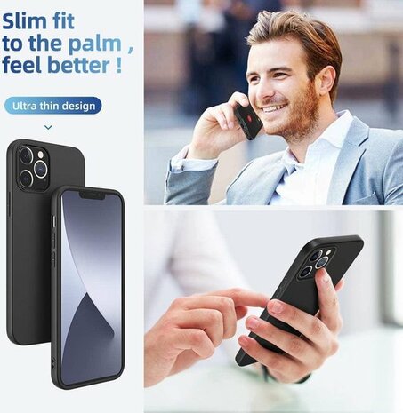 iPhone 12 Pro Max - Siliconen Back Cover - Zwart